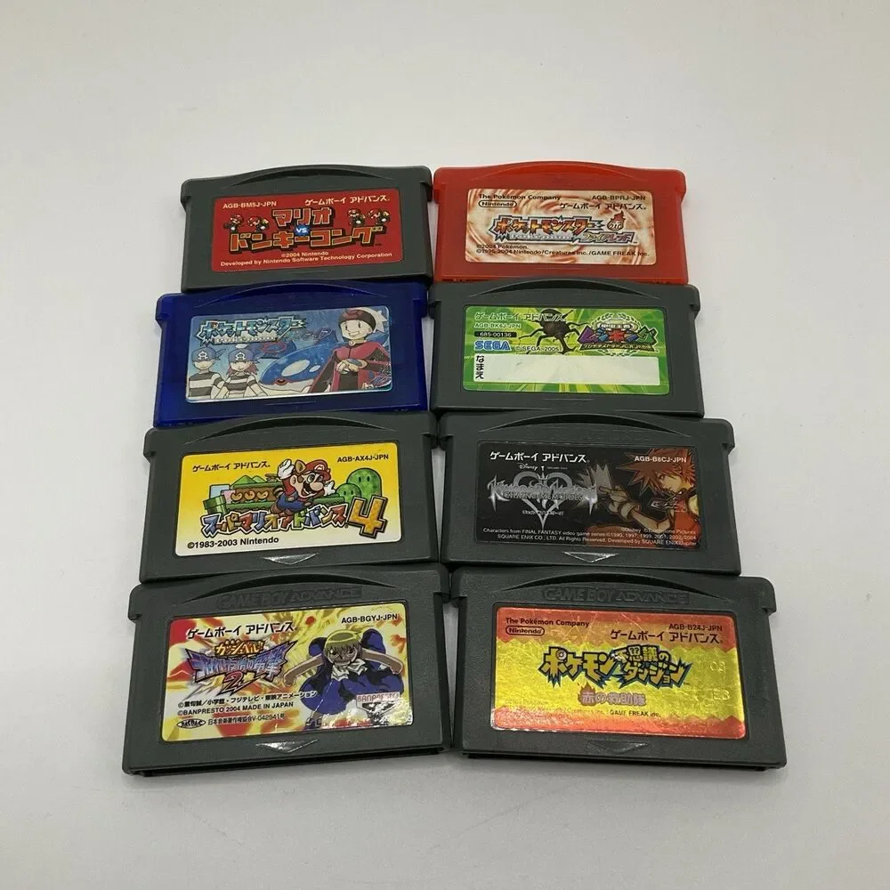 Japanese Nintendo Game Boy Advance GBA Lot Pokemon Emerald FireRed Mario 8 Games